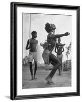 Australian Aborigines Dancing with a Child Watching in the Background-Fritz Goro-Framed Photographic Print