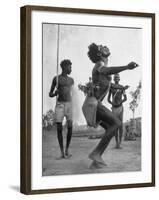 Australian Aborigines Dancing with a Child Watching in the Background-Fritz Goro-Framed Photographic Print