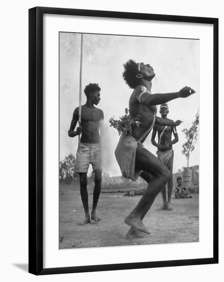 Australian Aborigines Dancing with a Child Watching in the Background-Fritz Goro-Framed Photographic Print