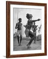 Australian Aborigines Dancing with a Child Watching in the Background-Fritz Goro-Framed Photographic Print