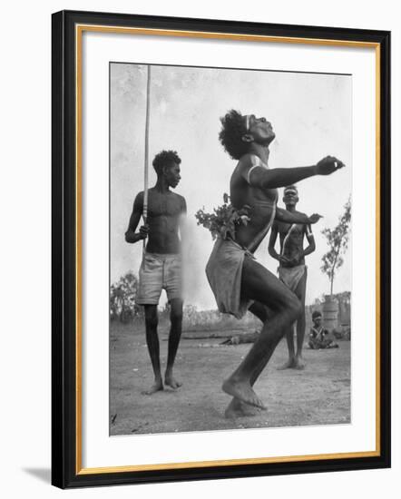 Australian Aborigines Dancing with a Child Watching in the Background-Fritz Goro-Framed Photographic Print