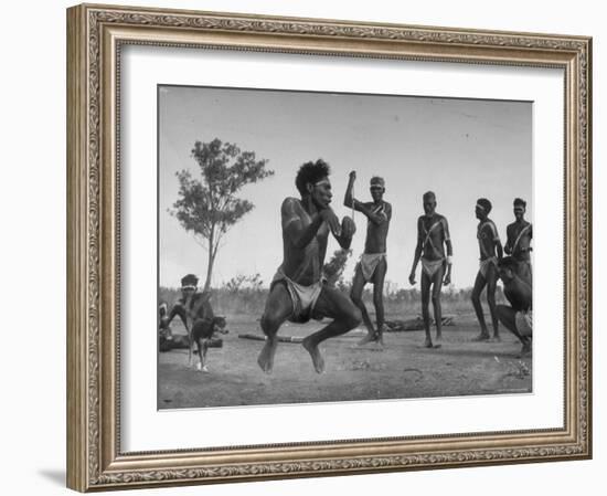 Australian Aborigines Filled with the Spirit of the Kangaroo, Dancing to Honor the Sacred Marsupial-Fritz Goro-Framed Photographic Print