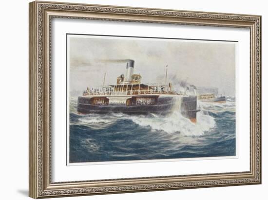 Australian Ferry Boats Carrying Holidaymakers to the Sea Beaches-Percy F.s. Spence-Framed Art Print