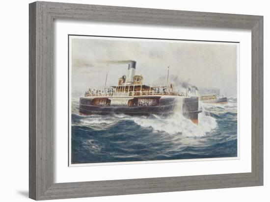 Australian Ferry Boats Carrying Holidaymakers to the Sea Beaches-Percy F.s. Spence-Framed Art Print