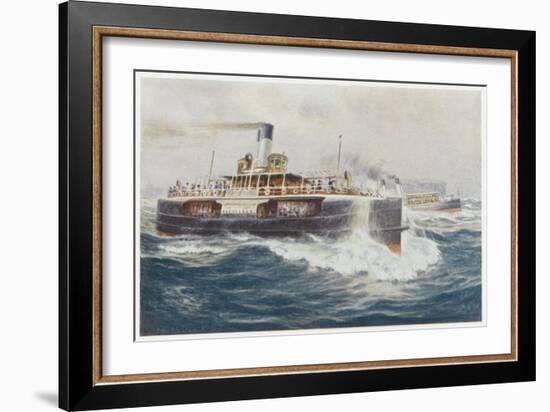 Australian Ferry Boats Carrying Holidaymakers to the Sea Beaches-Percy F.s. Spence-Framed Art Print