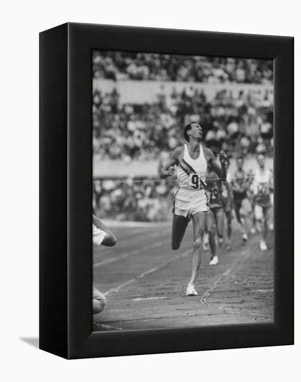 Australian Herb Elliot, Winning Men's 1500 Meter Race, at Olympics-George Silk-Framed Premier Image Canvas