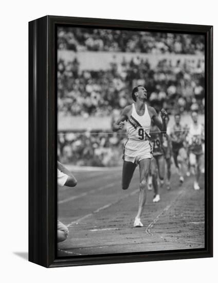 Australian Herb Elliot, Winning Men's 1500 Meter Race, at Olympics-George Silk-Framed Premier Image Canvas