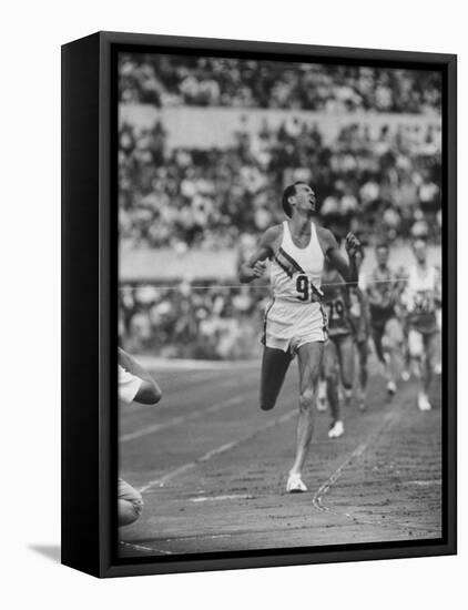 Australian Herb Elliot, Winning Men's 1500 Meter Race, at Olympics-George Silk-Framed Premier Image Canvas