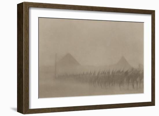 Australian Infantry Marching During a Dust Storm, Which Is known in Egypt as a 'Khamseen', 1915-null-Framed Giclee Print