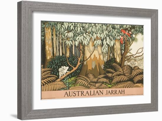 Australian Jarrah Travel Poster-null-Framed Giclee Print