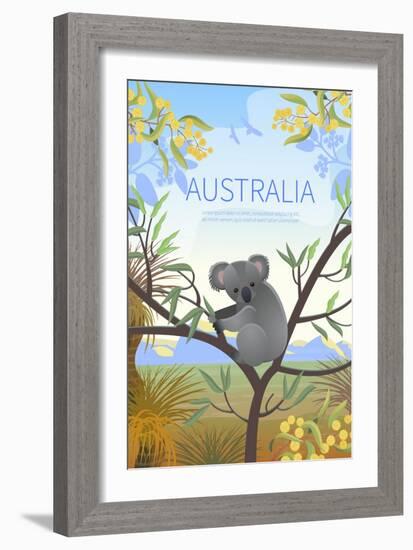 Australian Landscape Poster. Every Element is Located on a Separate Layer. Images is Cropped with C-Annareichel-Framed Art Print
