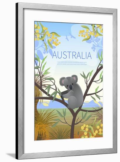 Australian Landscape Poster. Every Element is Located on a Separate Layer. Images is Cropped with C-Annareichel-Framed Art Print