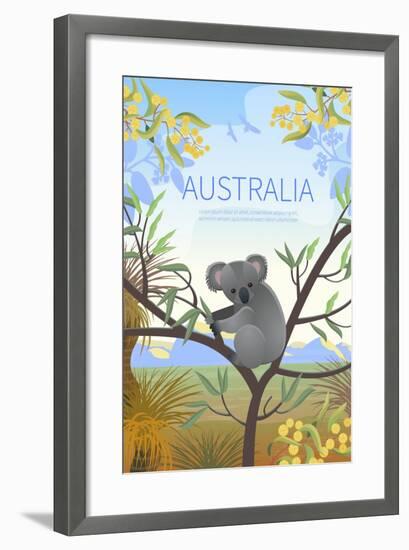 Australian Landscape Poster. Every Element is Located on a Separate Layer. Images is Cropped with C-Annareichel-Framed Art Print