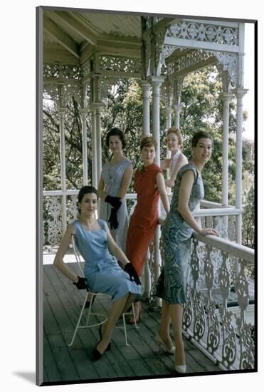 Australian Models Pose on a Porch, Melbourne, Australia, 1956-John Dominis-Mounted Photographic Print