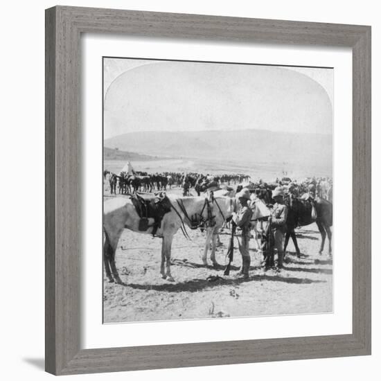 Australian Mounted Rifles after a Skirmish at the Modder River, South Africa, January 1900-Underwood & Underwood-Framed Giclee Print