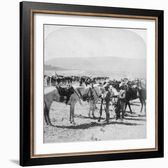 Australian Mounted Rifles after a Skirmish at the Modder River, South Africa, January 1900-Underwood & Underwood-Framed Giclee Print