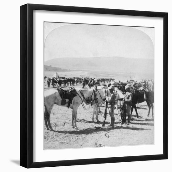 Australian Mounted Rifles after a Skirmish at the Modder River, South Africa, January 1900-Underwood & Underwood-Framed Giclee Print