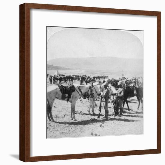 Australian Mounted Rifles after a Skirmish at the Modder River, South Africa, January 1900-Underwood & Underwood-Framed Giclee Print