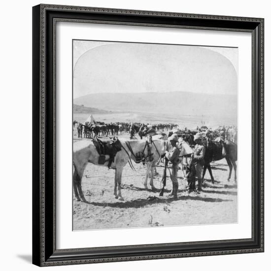 Australian Mounted Rifles after a Skirmish at the Modder River, South Africa, January 1900-Underwood & Underwood-Framed Giclee Print