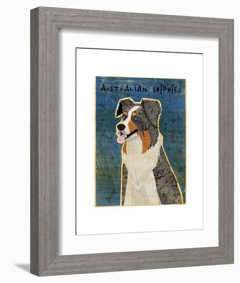 Australian Shepherd (Blue Merle)-John W^ Golden-Framed Art Print