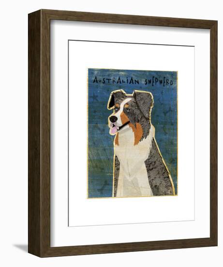 Australian Shepherd (Blue Merle)-John W^ Golden-Framed Art Print