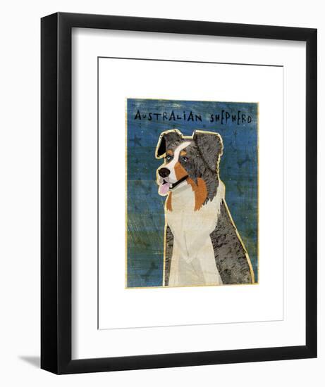 Australian Shepherd (Blue Merle)-John W^ Golden-Framed Art Print