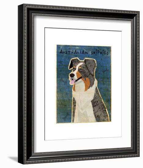 Australian Shepherd (Blue Merle)-John W^ Golden-Framed Art Print