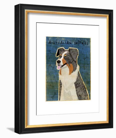 Australian Shepherd (Blue Merle)-John W^ Golden-Framed Art Print