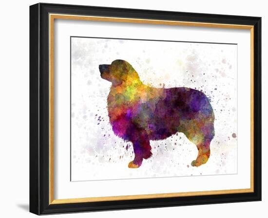 Australian Shepherd in Watercolor-paulrommer-Framed Art Print