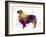 Australian Shepherd in Watercolor-paulrommer-Framed Art Print