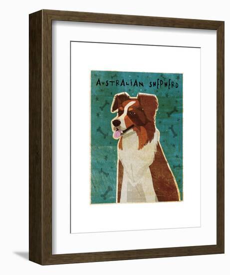 Australian Shepherd (Red)-John W^ Golden-Framed Art Print