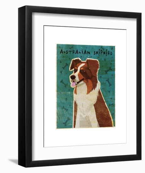 Australian Shepherd (Red)-John W^ Golden-Framed Art Print