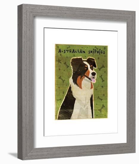 Australian Shepherd-John W^ Golden-Framed Art Print