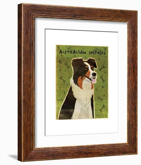 Australian Shepherd-John W^ Golden-Framed Art Print