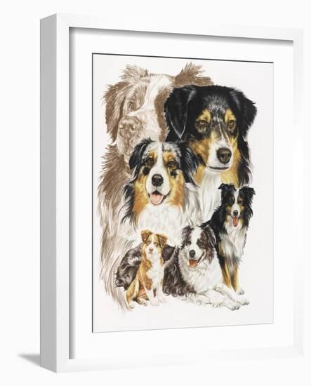 Australian Shepherds-Barbara Keith-Framed Giclee Print