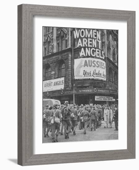 Australian soldiers on a few days leave in London, 1940, (1940)-null-Framed Photographic Print