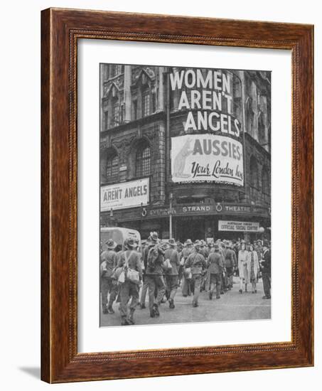 Australian soldiers on a few days leave in London, 1940, (1940)-null-Framed Photographic Print