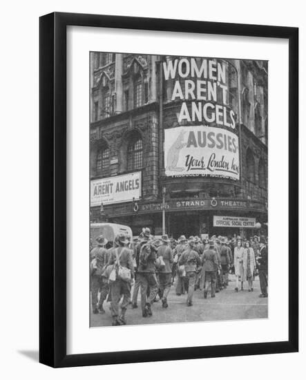 Australian soldiers on a few days leave in London, 1940, (1940)-null-Framed Photographic Print