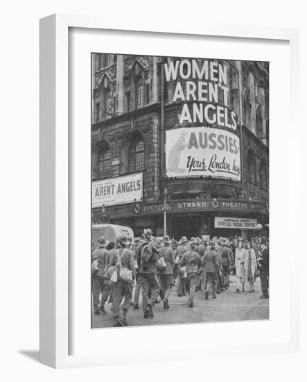 Australian soldiers on a few days leave in London, 1940, (1940)-null-Framed Photographic Print