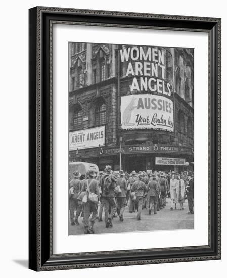 Australian soldiers on a few days leave in London, 1940, (1940)-null-Framed Photographic Print