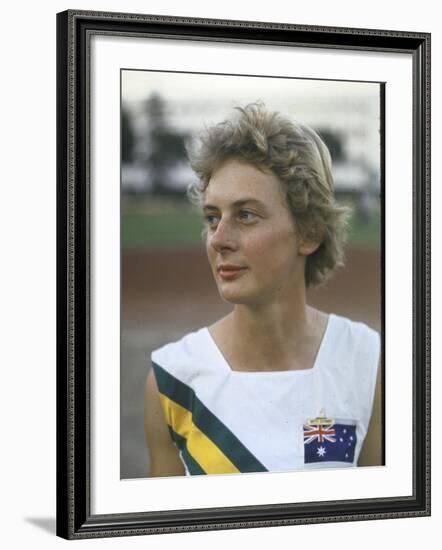 Australian Track Star Betty Cuthbert at Summer Olympics-null-Framed Premium Photographic Print