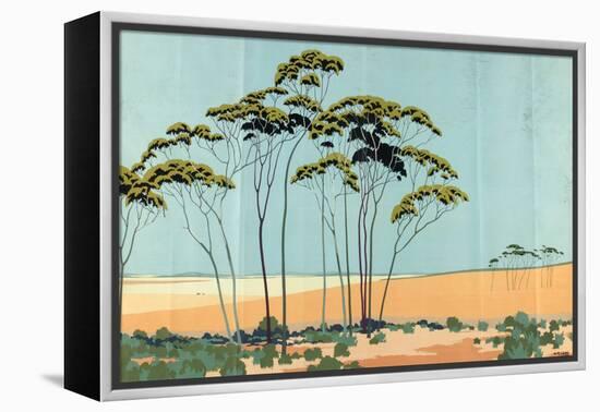 Australian Wheat, from the Series 'Australia's Wealth of Wheat and Wool'-Archibald Bertram Webb-Framed Premier Image Canvas