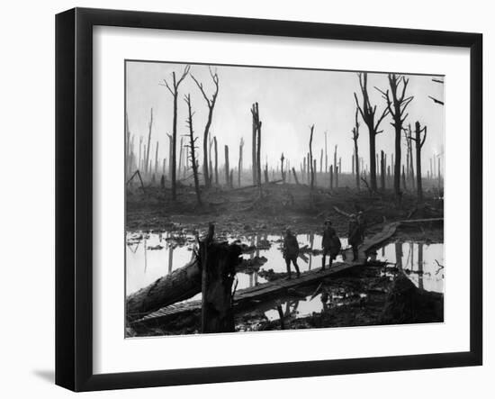 Australians Passing along Duckboard Track-null-Framed Giclee Print