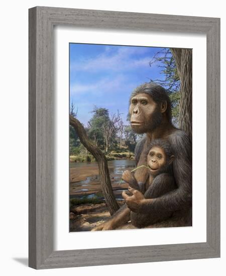 Australopithecus Afarensis, Artwork-Mauricio Anton-Framed Photographic Print