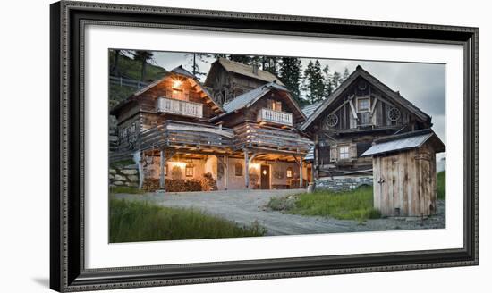 Austria, Carinthia, Katschberg, Cabins, Old, Rustic-Rainer Mirau-Framed Photographic Print