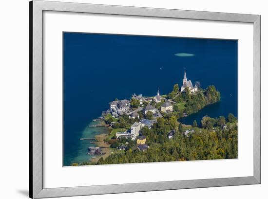 Austria, Carinthia, Wšrthersee, Maria Wšrth, View from the Pyramidenkogel-Udo Siebig-Framed Photographic Print