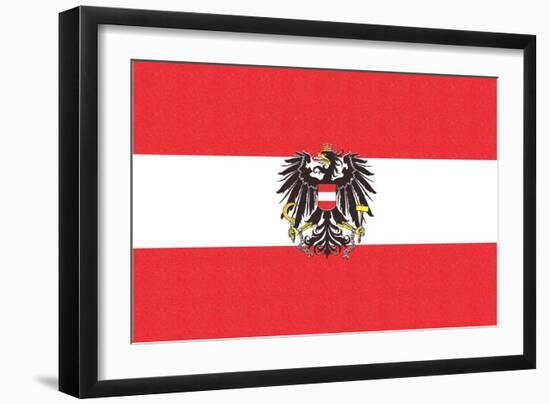 Austria Country Flag - Letterpress-Lantern Press-Framed Art Print