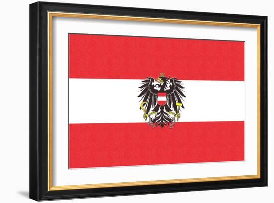 Austria Country Flag - Letterpress-Lantern Press-Framed Art Print