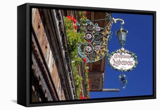 Austria, Ellmau, Pub Sign-Ludwig Mallaun-Framed Premier Image Canvas