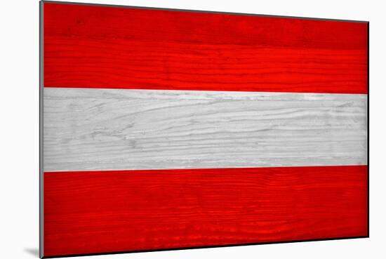 Austria Flag Design with Wood Patterning - Flags of the World Series-Philippe Hugonnard-Mounted Art Print